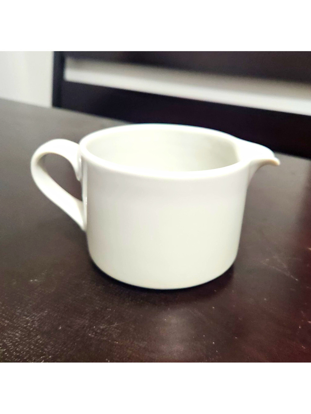 Dansk Bistro 8 oz White Ceramic Creamer Glossy Round Handled 3 in